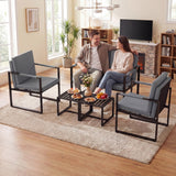 5 Pieces Living Room Set with 2 Accent Chairs and 2 Coffee Tables