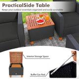 5 Pieces Patio Furniture Set with Loveseat and Armchairs for Porch