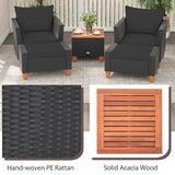 5 Pieces Patio Furniture Set with Loveseat and Armchairs for Porch