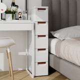 3/4/5/6-Drawer Rolling Organizer Unit Narrow Storage Cabinet with Built-In Wheels for Small Space-3