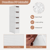 3/4/5/6-Drawer Rolling Organizer Unit Narrow Storage Cabinet with Built-In Wheels for Small Space-3