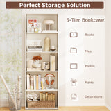 5-Shelf Storage Bookcase Modern Multi-Functional Display Cabinet Furniture