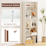 5-Shelf Storage Bookcase Modern Multi-Functional Display Cabinet Furniture