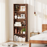 5-Tier Bookshelf Open Bookcase Freestanding Display Shelf Storage Organizer-Rustic Brown