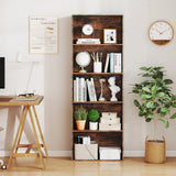 5-Tier Bookshelf Open Bookcase Freestanding Display Shelf Storage Organizer-Rustic Brown