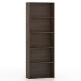 5-Tier Bookshelf Open Bookcase Freestanding Display Shelf Storage Organizer-Dark Walnut