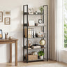 5-Tier Bookshelf Tall Wooden Open Bookcase with Back Panels