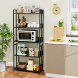 5-Tier Bookshelf with Adjustable and Tiltable Shelves