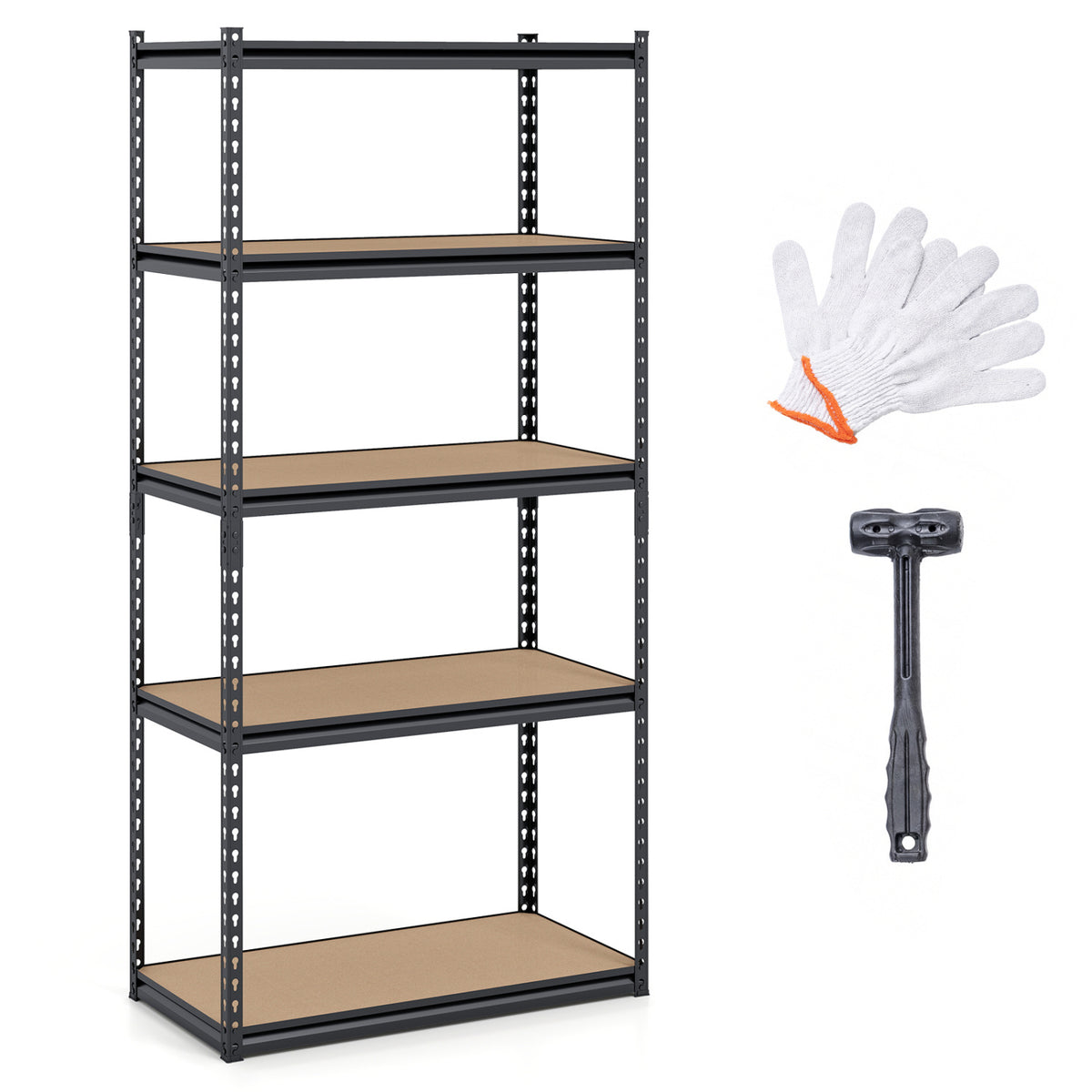 5-Tier Garage Shelving Unit 2200 LBS Metal Storage Shelves Adjustable Utility Rack-Set of 2