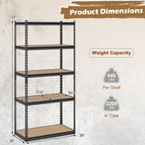 5-Tier Garage Shelving Unit 2200 LBS Metal Storage Shelves Adjustable Utility Rack-Set of 2