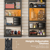5-Tier Garage Shelving Unit 2200 LBS Metal Storage Shelves Adjustable Utility Rack-Set of 2