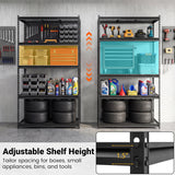 5-Tier Heavy-Duty Metal Shelving Unit with Adjustable Wire Rack Set of 1/2/3/4