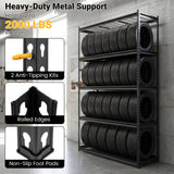5-Tier Heavy-Duty Metal Shelving Unit with Adjustable Wire Rack Set of 1/2/3/4