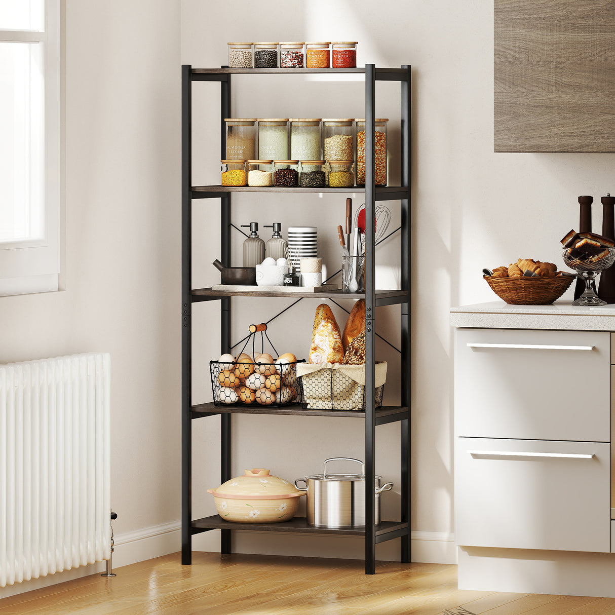 Multipurpose Open Bookcase Industrial Rack Wide Standing Storage Shelf