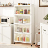 5-Tier Kitchen Pantry Storage Cabinet with Flip-Up Doors