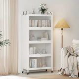 5-Tier Kitchen Storage Cabinet with 4 Flip-up PC Doors Adjustable Feet and Rolling Wheels
