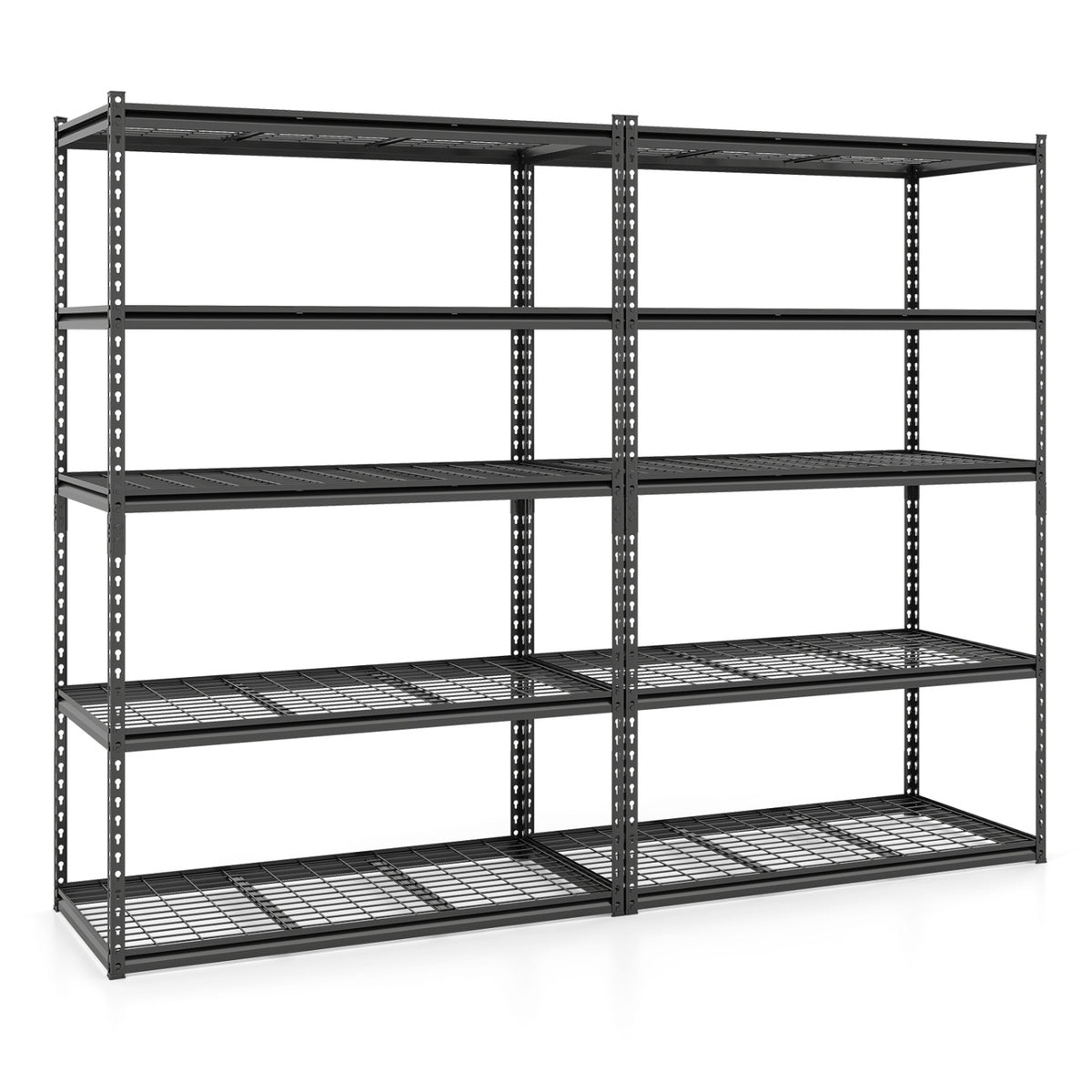5-Tier Metal Shelving Unit 2000 lbs Capacity with Adjustable Wire Racks Set of 1/2/3/4