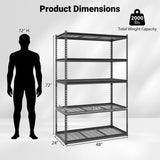 5-Tier Metal Shelving Unit 2000 lbs Capacity with Adjustable Wire Racks Set of 1/2/3/4