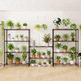 5-Tier Metal Storage Shelving Unit Set of 2 Adjustable Utility Shelf with V-Shaped Wire Rack-Black