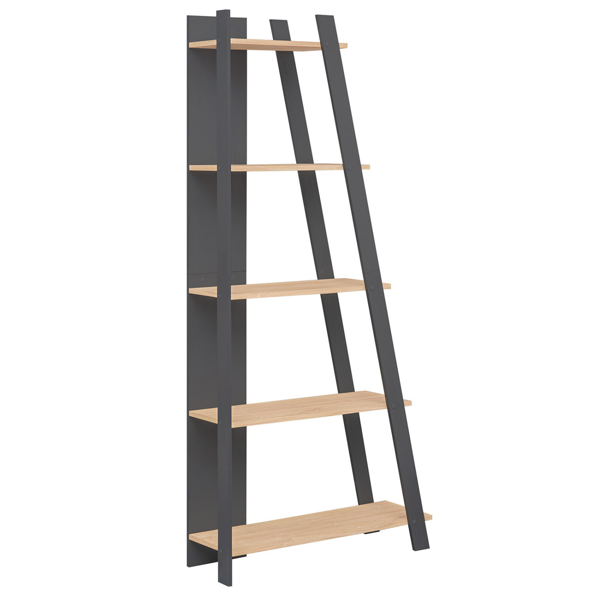 5-Tier Modern Bookshelf Narrow Vertical Display Shelf for Small Space