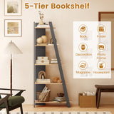 5-Tier Modern Bookshelf Narrow Vertical Display Shelf for Small Space