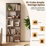 5-Tier Modern Bookshelf with Open Back and 2 Anti-Tipping Kits