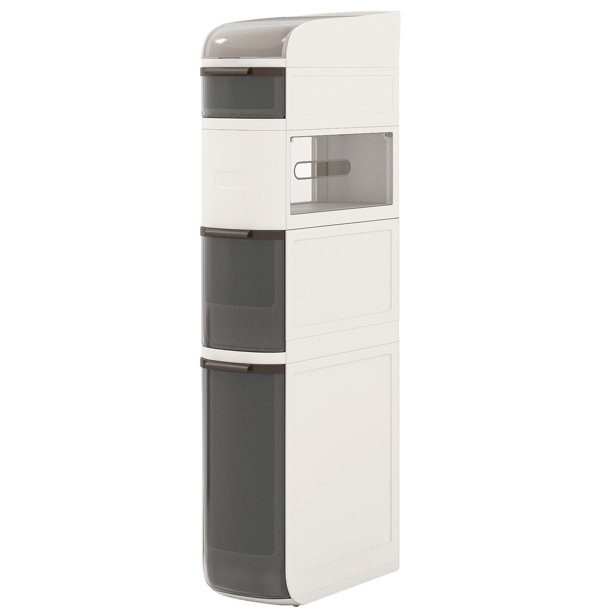 5-Tier Narrow Bathroom Storage Cabinet with Drawers and Tissue Box