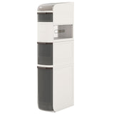 5-Tier Narrow Bathroom Storage Cabinet with Drawers and Tissue Box