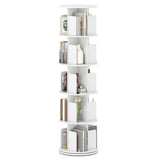 5-Tier Rotating Bookshelf 360° Display Rack with Dividers and Anti-falling Baffles