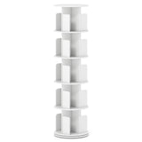 5-Tier Rotating Bookshelf 360° Display Rack with Dividers and Anti-falling Baffles