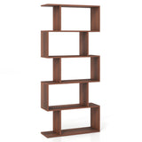 5-Tier S-Shaped Bookshelf with Anti-Tip Kit for Living Room Home Office