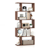 5-Tier S-Shaped Bookshelf with Anti-Tip Kit for Living Room Home Office