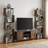 5-Tier S-Shaped Bookshelf w//with Open Cubes &/and Anti-toppling Kits for Living Room