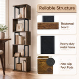5-Tier S-Shaped Bookshelf w//with Open Cubes &/and Anti-toppling Kits for Living Room