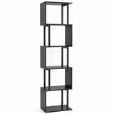 5-Tier S-Shaped Bookshelf w//with Open Cubes &/and Anti-toppling Kits for Living Room