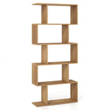 5-Tier S-Shaped Bookshelf with Anti-Tip Kit for Living Room Home Office