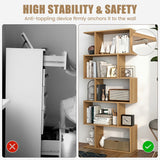 5-Tier S-Shaped Bookshelf with Anti-Tip Kit for Living Room Home Office