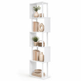5-Tier S-Shaped Bookshelf w//with Open Cubes &/and Anti-toppling Kits for Living Room