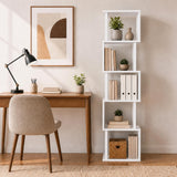 5-Tier S-Shaped Bookshelf w//with Open Cubes &/and Anti-toppling Kits for Living Room