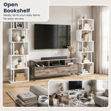 5-Tier S-Shaped Bookshelf w//with Open Cubes &/and Anti-toppling Kits for Living Room