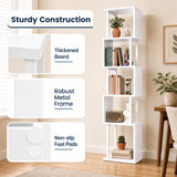 5-Tier S-Shaped Bookshelf w//with Open Cubes &/and Anti-toppling Kits for Living Room
