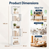5-Tier S-Shaped Bookshelf w//with Open Cubes &/and Anti-toppling Kits for Living Room