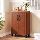 5-Tier Shoe Storage Cabinet Freestanding Wooden Shoe Rack Organizer