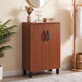 5-Tier Shoe Storage Cabinet Freestanding Wooden Shoe Rack Organizer