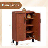 5-Tier Shoe Storage Cabinet Freestanding Wooden Shoe Rack Organizer