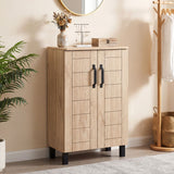 5-Tier Shoe Storage Cabinet Freestanding Wooden Shoe Rack Organizer