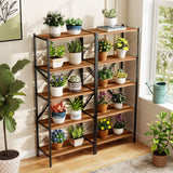 5-Tier Tall Bookshelf Industrial Bookcase with Heavy-Duty Metal Frame Modern Storage