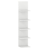 5-Tier Wall Mounted Shelf Unit with Wood Grain