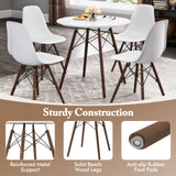 5 Pieces Table Set With Solid Wood Leg For Dining Room