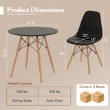 5 Pieces Table Set With Solid Wood Leg For Dining Room